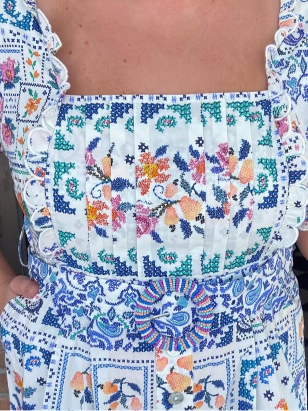 FARM Rio White Multi Floral Print Short Sleeve Romper - Picture 2 of 9